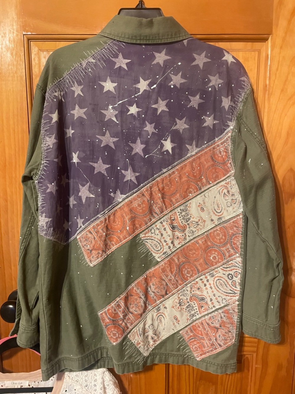 We The Free Olive Green Button-Front oversized military jacket